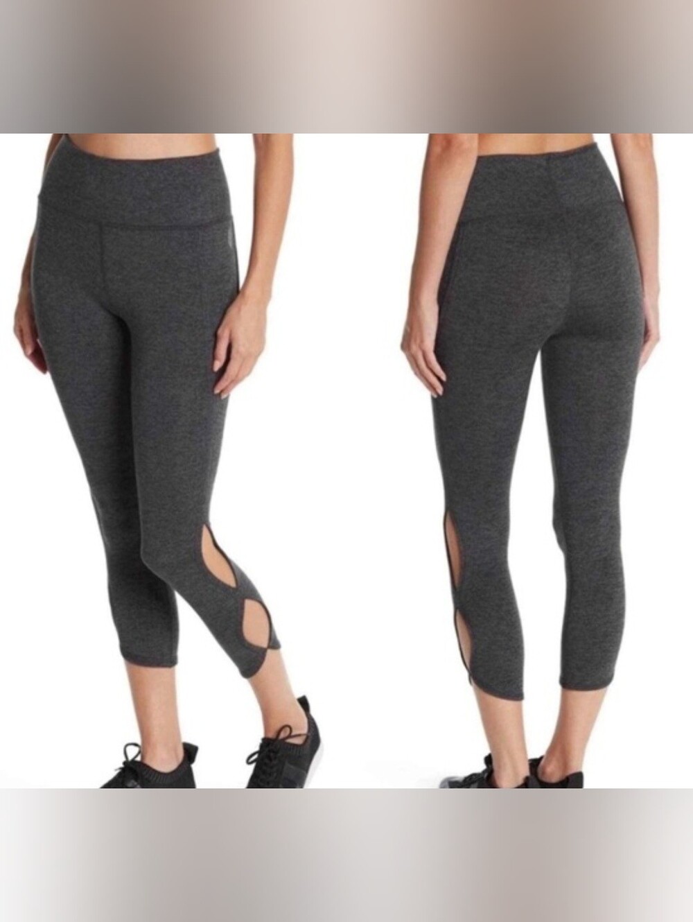 Fp Movement Charcoal Gray High-Waist Leggings with Cutouts